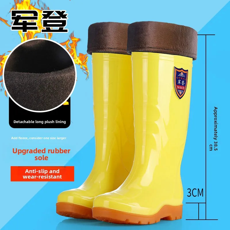 White Work Boots Waterproof Slip Resistant High And Medium Tube Food Hygiene Boots Rubber Shoes for Men Rain Boots