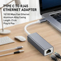 USB Type C Ethernet Adapter 1000/100 Mbps RJ45 Network Card for Mac PC Windows XP 7 8 10 Android - USB LAN Internet Cable