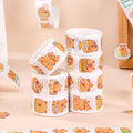 600PCS Cartoon Kapibala Q-Version Roll Stickers Aesthetics DIY Decorative School Supplies Stationery Notebook Decals Toys Gift