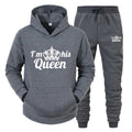 Lover Tracksuit Hoodies Printing QUEEN KING Couple Sweatshirt Plus Size Hooded Clothes Women Two Piece Set - View 26 | SAMAG