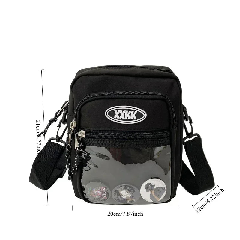Korean Fashion Crossbody Bags for Women and Men Unisex Itabag Transparent Pocket Phone Bag and Purse Small Shoulder Bag Ita Bag