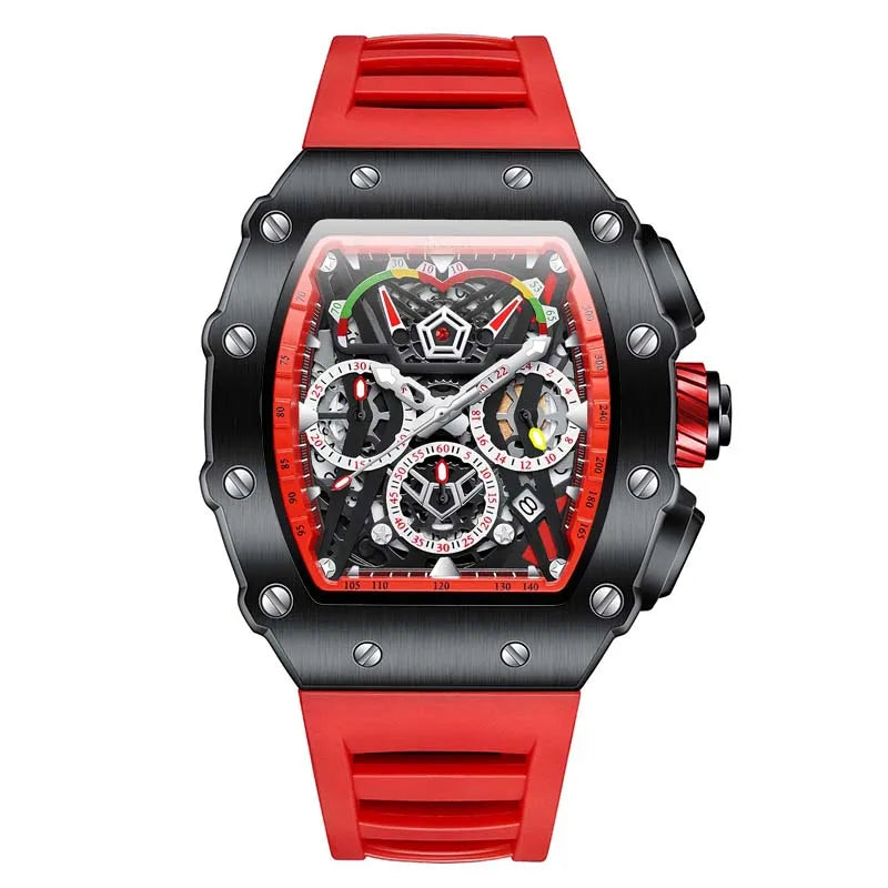 Sports Men's Watch ONOLA Luxury Fashion Fully Automatic Mechanical Watches men Unique Design Waterproof Tape Watch Wristwatch