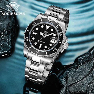 ADDIESDIVE Stainless Steel Watch Men's European and American Business Leisure Quartz Waterproof Outdoor Sports | SAMAG