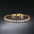 New Exquisite Tennis Bracelet 925 Sterling Silver Hip Hop Trend Gold Color 4MM Women's and Men's Bracelet Crystal Jewelry Gift