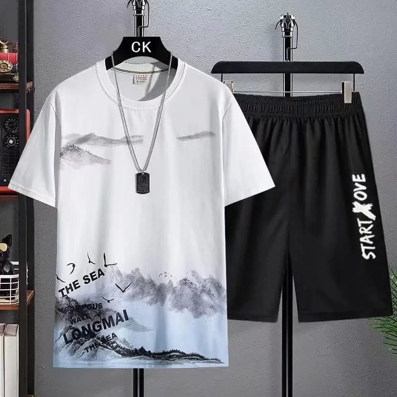 Trendy Suits for Men Summer Shorts Set Gym Outfit Student | SAMAG