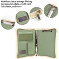 New A4 multi-function business zipper bag, 4-ring binder + writing pad + storage bag, pleated texture PU  leather cover