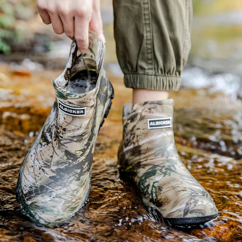 Men's Casual Anti-slip soft-sole rain boots Four Seasons Chef Kitchen Waterproof work shoes Outdoor Fishing Walking Water Shoes