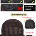 Brown Short Straight Synthetic Wig Middle Part Fluffy Anime Game Cosplay Heat Resistant Wig for Daily Party