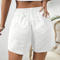 Solid Color Elastic Waist Shorts with Fake Drawstring - View 2 | SAMAG