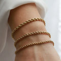 Vnox Charming Flash Twisted Rope Chain Bracelets for Women Lady, Stainless Steel Wrist Jewelry Length Adjustable | SAMAG