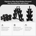 Premium Rubber Encased Hex Dumbbell Set, 46LBS / 60LBS | SAMAG