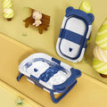 Foldable Baby Bath Tub Smart Temperature Display Newborn Tub Bear Shape Portable Shower Basin Infant Safe Bath Goods