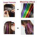 48Pcs Women's Colorful Synthetic Hair Extensions Set 38 Colors Tinsel Wig 26 Colors Feather Extensions Tool Kit for Hairdressing