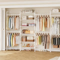 L4 Wall Mounted Industrial Pipe  Clothes Rack, Closet Organizer System with Rods Expandable, Clothing Rack, Corner Garment Rack