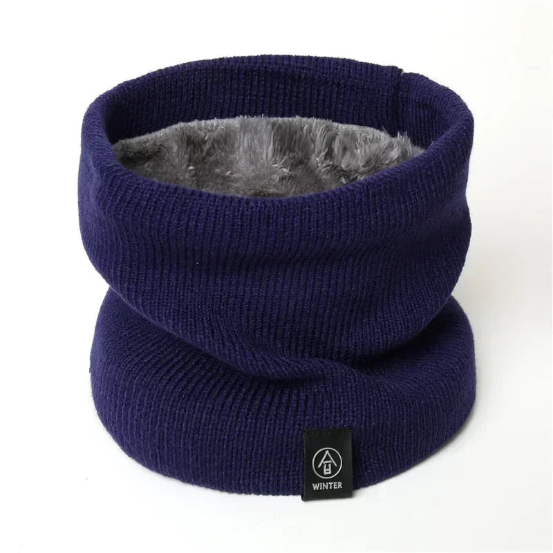Winter Warm Knitted Neck Scarf for Women Men Plush Full Mask Outdoor Cashmere Solid Snood Scarves Thick Bufanda Muffler