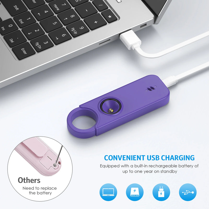 135dB Self Defense Siren Personal Safety Alarm Keychain Portable Emergency Security Anti-Attack Alarm for Women Men Elderly Kids