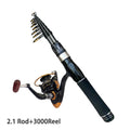 1.5/1.8/2.1/2.4M Fishing Rod Reel Set Ultra Light Carbon Fiber Rod and 5.2:1 Gear Ratio Reel Travel Sea Freshwater Fishing Set