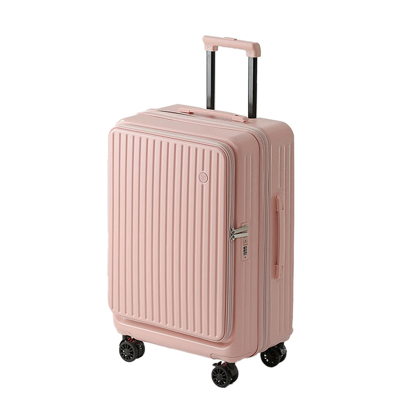 Multifunctional Front Opening Expandable Suitcase with Cup Holder Large Capacity Luggage 360° Shock Absorbing Wheels 20' 24' 28'