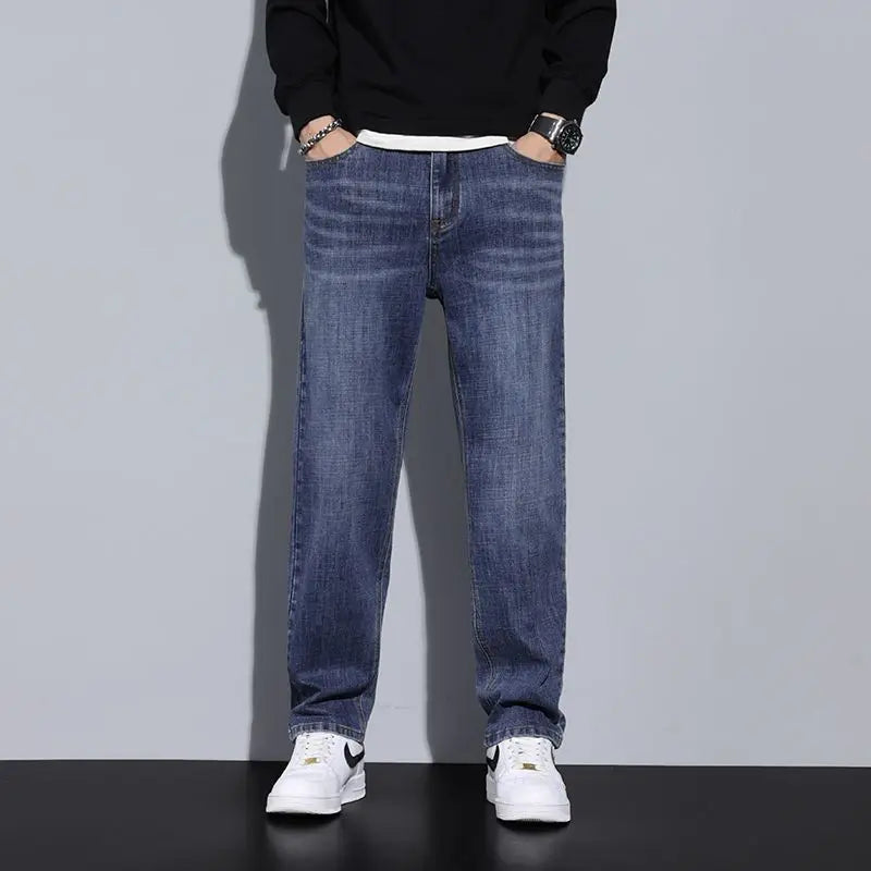 Four Season Men Straight Leg Cargo Jeans Male | SAMAG