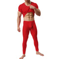 Warm Men Long Johns Ice Silky Ultra-Thin Thermal Underwear Men Underwear Long Johns Men Tops and Pants Set Long Johns Nightwear