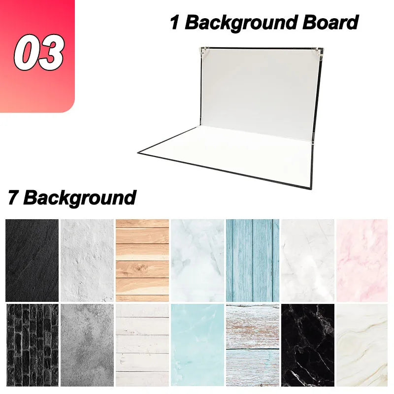 29x21cm Photography Backdrop Board 7 Pcs 2 Sided Photo Background Set 14 Wood Grain Studio Waterproof Product Photographic Props