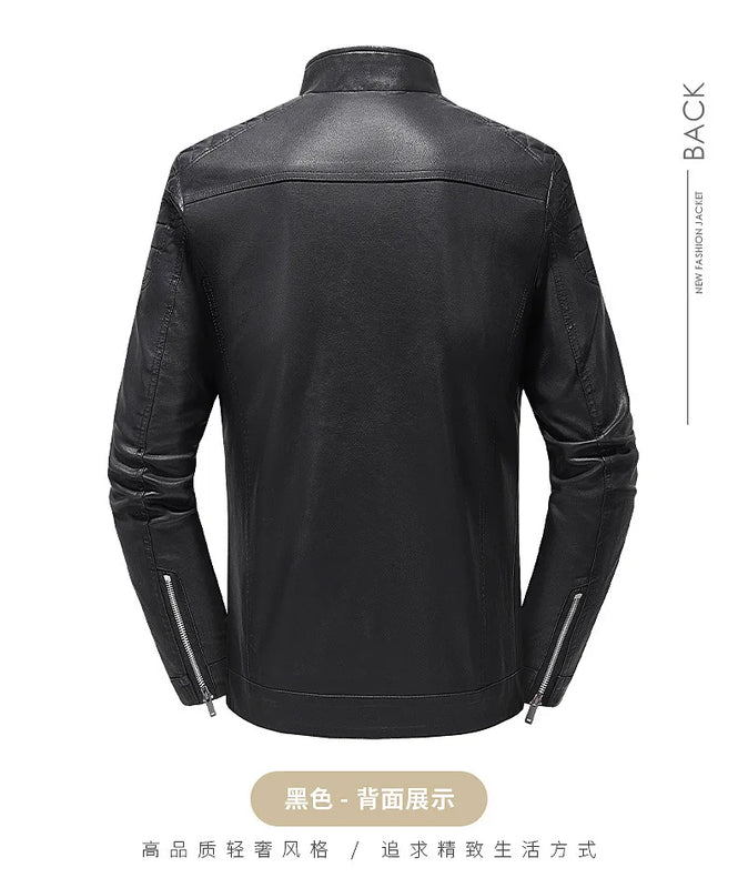Men Coats Faux Leather Jackets Stand Collar Pu Coat Zipper Work Y2k Streetwear Jacket Zipper Outerwear Motorcycle 2026 Spring