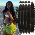 Pre Stretched Jet Black Boho Hair for Braiding Synthetic Hypoallergenic Crochet Boho Braids Ez Braid Knotless Curly Deep Wave