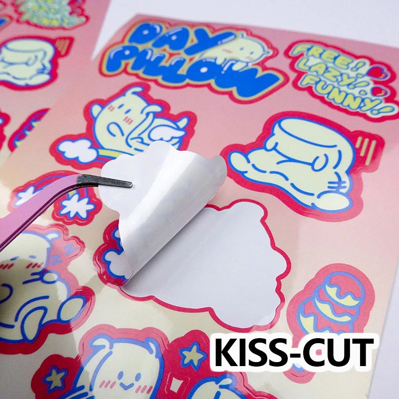 50pcs Custom Stickers PVC Waterproof Die Cut Vinyl Logo Design Brand Laptop Cute Personalized Sticker Glossy Film for Business