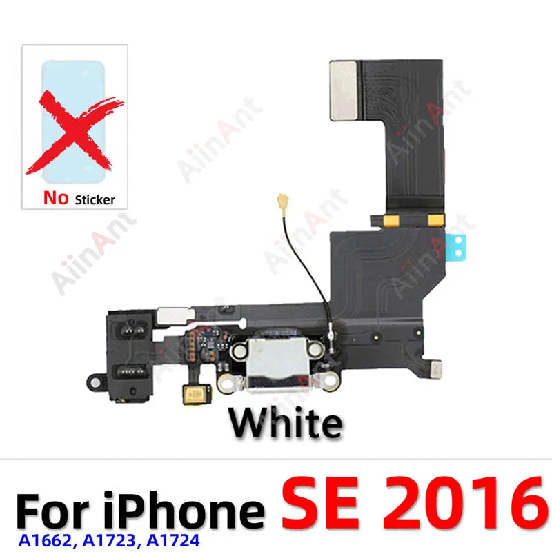 OEM Bottom USB Mic Board Quick Charger Dock Connector Charging Port Flex Cable For iPhone SE 1 2 3 6 6s Plus + Sticker