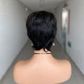 Short Pixie Cut Wig Human Hair Ready to Wear Brazilian Human Hair Wigs for Women Black Color Full Machine Short Straight Wigs
