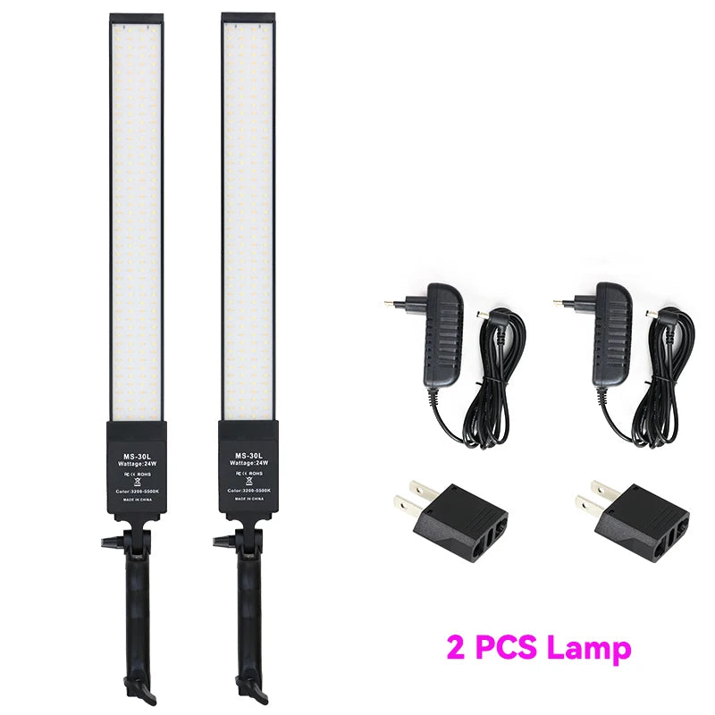 Photography Studio LED Lighting Kit Dimmable LED Video Light Handheld Fill Light With Light Stand 24W 3200K-5500K Photographic