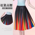 Colorful Gradient Long Skirt Summer Casual Dance Dress Loose Comfortable Stylish Outfit Middle Aged Elderly Dancing Wear Soft