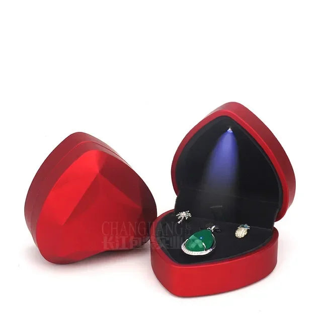 LED Jewelry Box for Ring Necklace Engagement Ring Display Gift Case Packaging Showcase Boxes with Light Storage Cases Wholesale