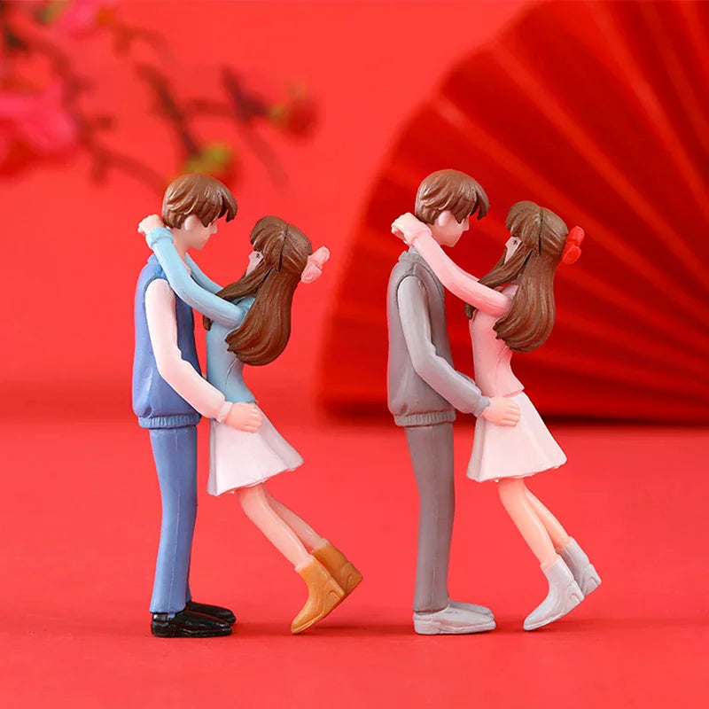Romantic Couple Figurines Garden Decor Micro Landscape Miniature Home Decoration DIY Craft Pendant Set Outdoor Scene Gift