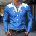Men's Long Sleeve Shirt Western cowboy Denim Retro | SAMAG
