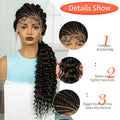 30inch Handmade Cornrow Braided Wigs Synthetic Full Lace Kontless Braids Wigs Lace Frontal Box Braided Lace Wigs for Black Women