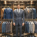 2-piece Luxury Suit Set for Men, Jacket and Pants Double Breasted Suit Blazer Beaded Slim Fitting Costume for Groom