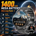 Newly Durable 1400mAh Large Battery Men Smart Watch 1.7" HD Screen IP68 Waterproof LED Flashlight Sport BT Call Smart Bracelet
