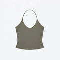 ANK Air Summer Top with Solid Color, Black and White Powder, Wide Shoulder Strap, I-Shaped Tank Top, Women's Sports, Daily Wear