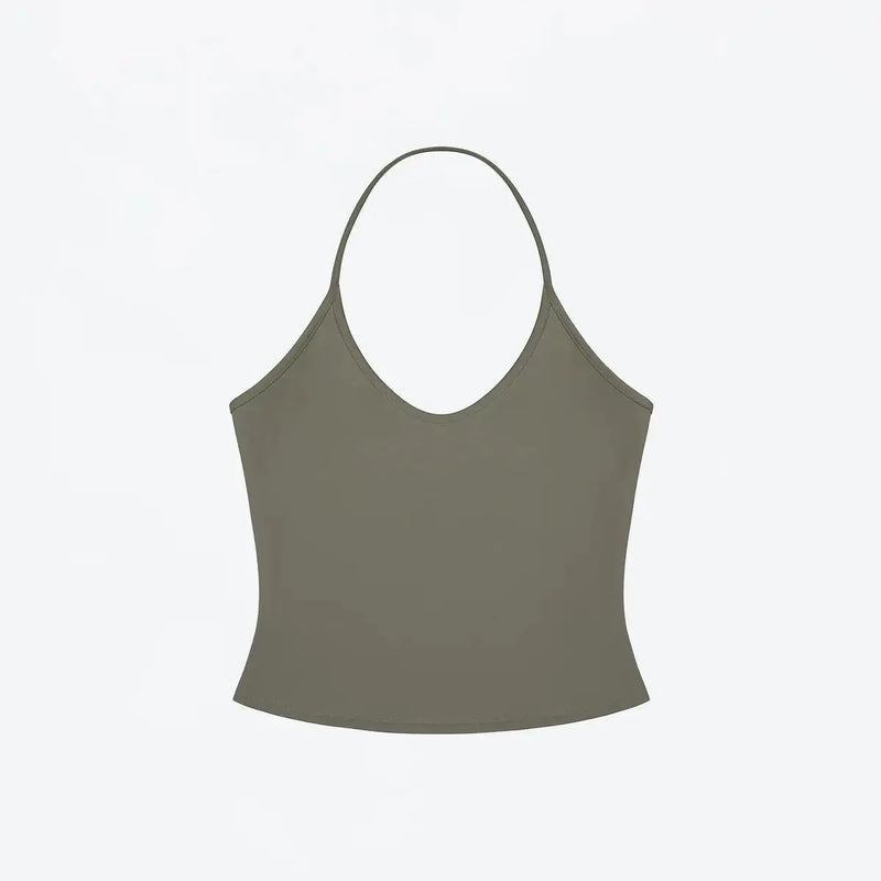 ANK Air Summer Top with Solid Color, Black and White Powder, Wide Shoulder Strap, I-Shaped Tank Top, Women's Sports, Daily Wear