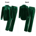 Silk Velvet Spring Autumn Ladies Set Long Sleeves and Trousers Two Pieces Elegant Temperament Light Luxury Outdoor Women's Wear