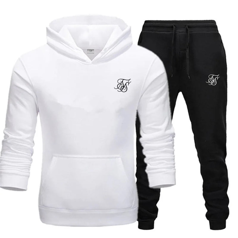 Sik silk Men Sets Fashion Autumn Spring Sporting Suit Sweatshirt Sweatpants Clothing 2 Pieces Slim Tracksuit - View 2 | SAMAG