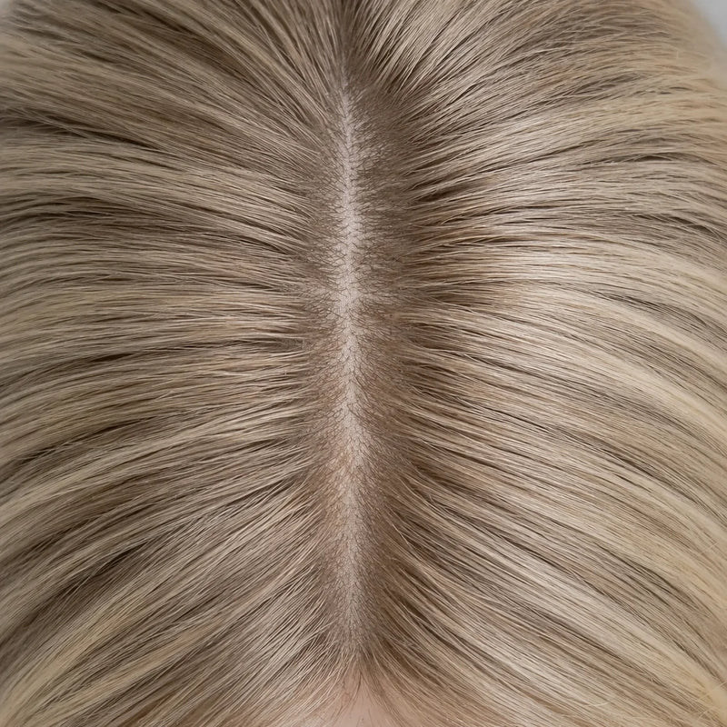 Honey Blonde Balayage 6x6 Silk Base Hair 100% European Virgin Human Hair HD Lace Natural Scalp Look Human Hair Wigs for Women