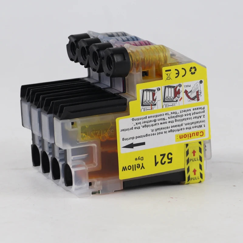 4color LC521 LC-521 LC 521 Ink Cartridge Compatible For Brother DCP J1260W J1310DW J1360DW J1460DW 1260 1310 1360 1460 Printer