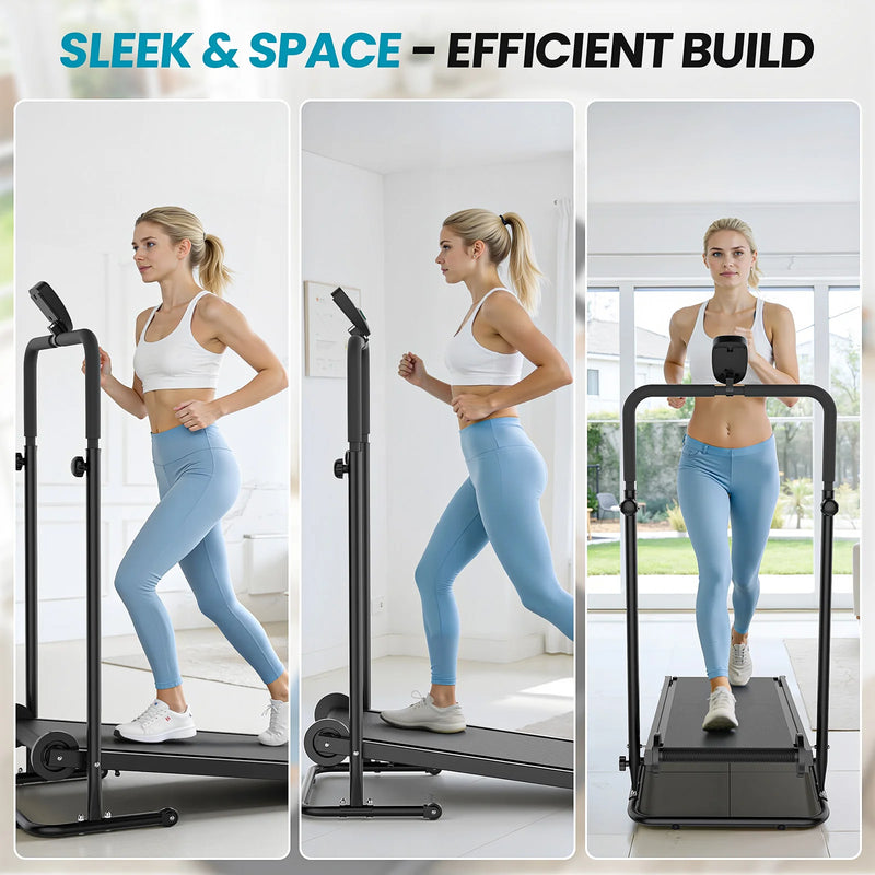 Akluer Non-Motorized Foldable Workout Treadmill - Dual | SAMAG