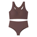 TERMEZY Soft Seamless Wireless Bra Set Minimalist Racerback Bralette Set Sport Yoga Breathable Panties Set Solid Color Intimates