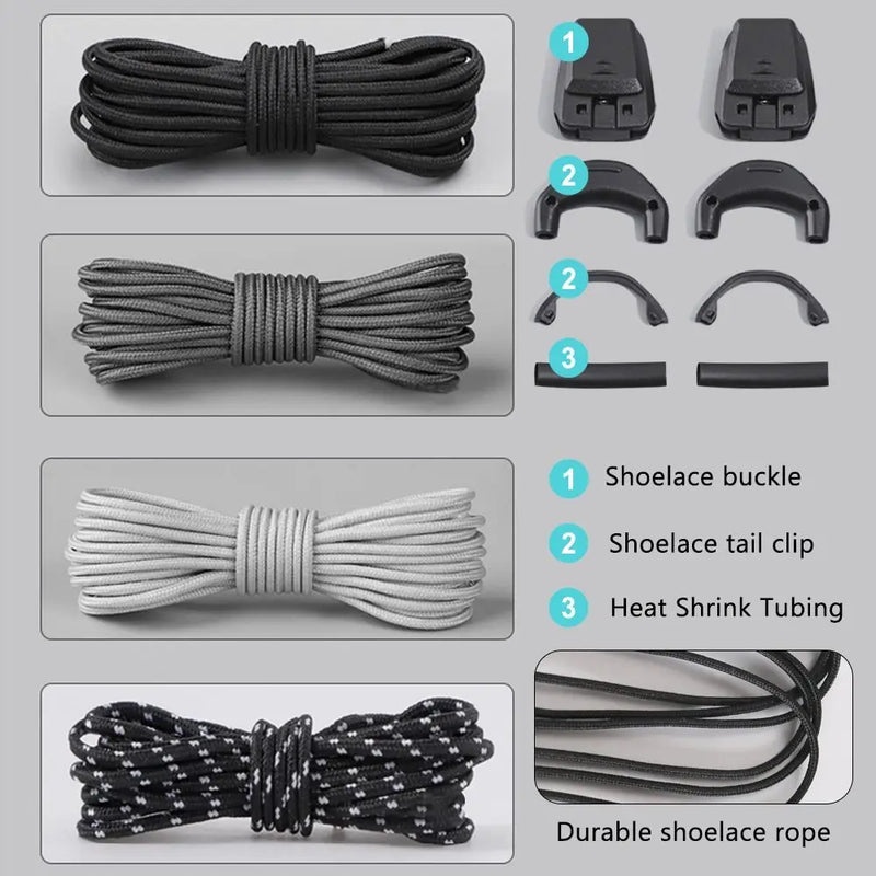 Quick Lace Kit No Tie Round Tennis Shoe Laces Without Ties Adult Kids Quality Running Sneakers Shoelaces for Salomon