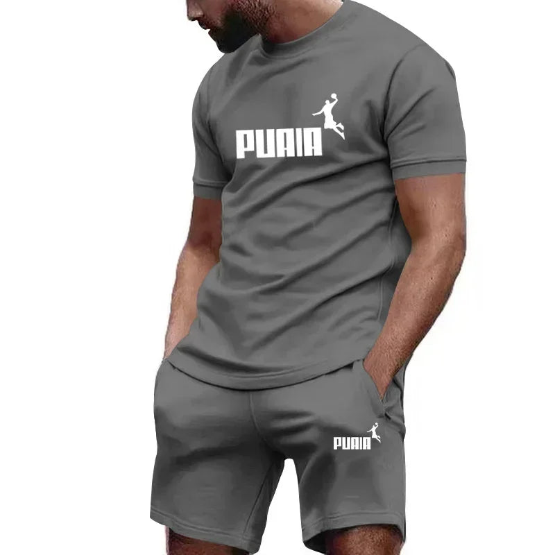 Summer Men's Sets Fashion Tracksuit Short Sleeve T Shirts+Sport Suit Casual Clothing Joggers S - 4XL - View 6 | SAMAG