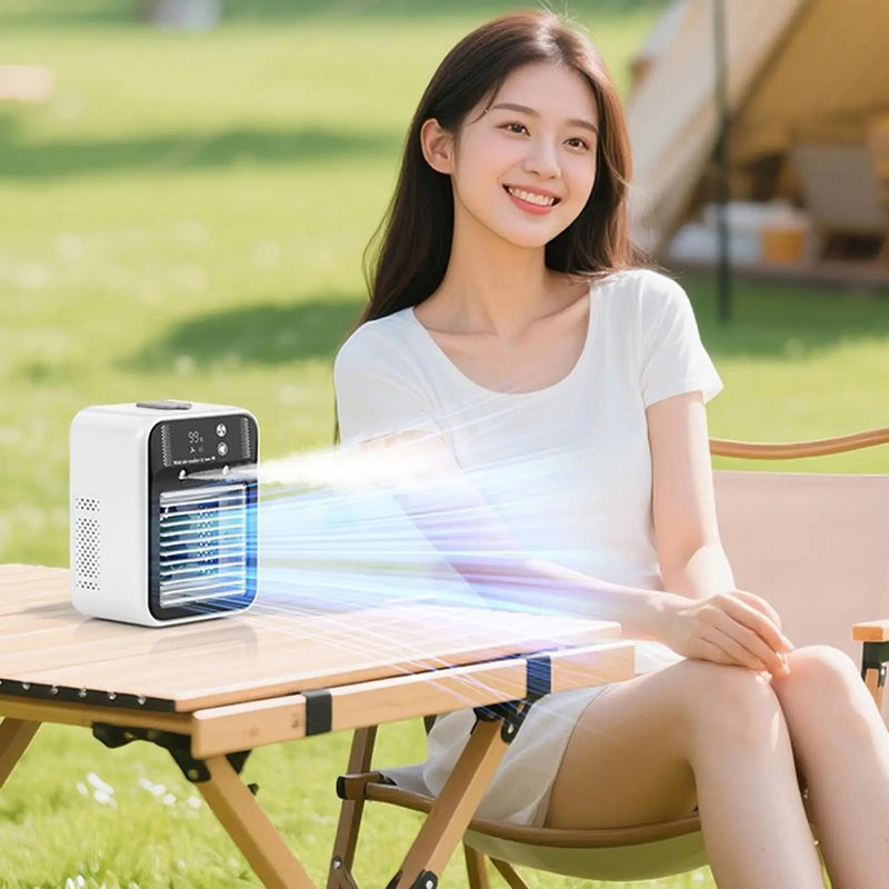 Portable Mini Air Conditioner For Dormitory Fast Cooling Ultrasonic Nano Mist LCD Display Rechargeable indoor Outdoor Cooler