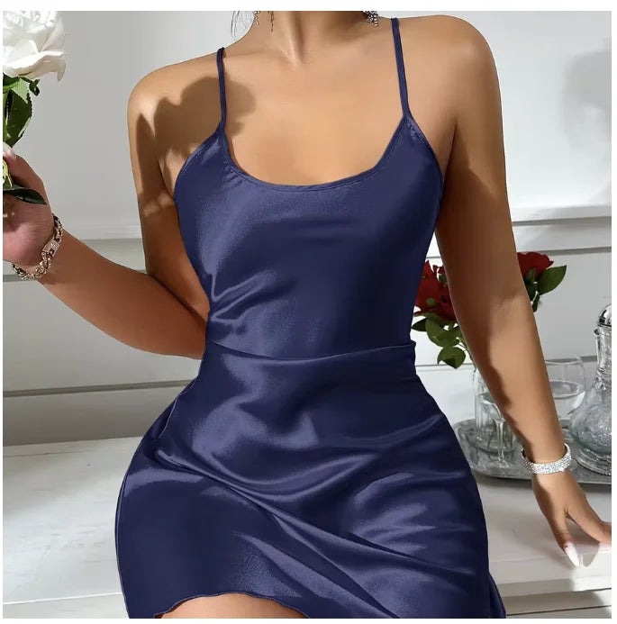 Summer Nightgowns Women's Ice Silk Satin Nightdress | SAMAG